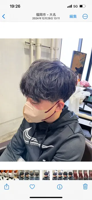 メンズ ニュアンスパーマ/ ウルフ/ときなのヘアスタイル