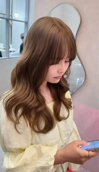 ミディアム カラー ダブルカラー 韓国ヘアKYONのヘアスタイル