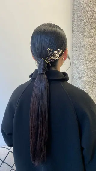 ロング カラー ヘアアレンジ NIKO/名古屋/ 伏見/花屋併設のヘアスタイル