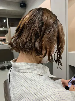 パーマ ボブパーマコテ巻き風 パーマNo1深江秀平のヘアスタイル