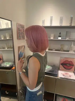 ミディアム カラー カヨコ/ハイトーン /透明感カラーのヘアスタイル