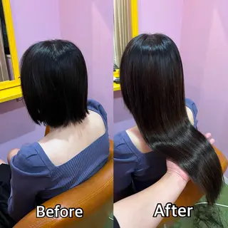 ロング シール+ちび編み込み エクステ梅田🐨のヘアスタイル