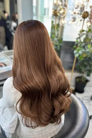 ロング カラー Sakuraෆ˚* 透け感ベージュ🥨のヘアスタイル