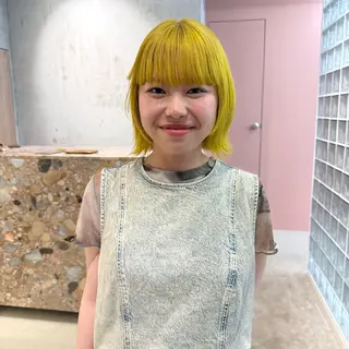 カラー 平野 美羽 /ボブカットモデルのヘアスタイル