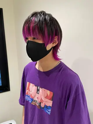 ミディアム カラー メンズ ボブ/インナーカラー /眉毛/Miyuのヘアスタイル