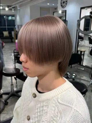 ミディアム カラー メンズ ケアブリーチ/ili 村上佳那多のヘアスタイル