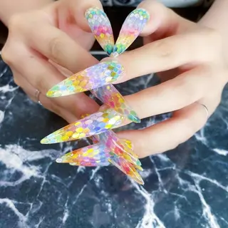 ロング ネイル クロキ 。のネイルデザイン