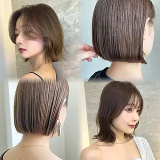 ミディアム 縮毛矯正/レイヤー 韓国/顔まわり/夢音のヘアスタイル