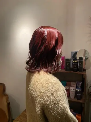 ミディアム カラー レイヤーカット/ ダブルカラーサクライのヘアスタイル