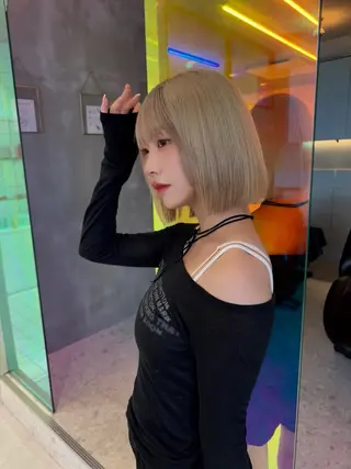 ミディアム カラー Lond strada 心斎橋所属・🍀小川大輔🍀 ボブ/ブリーチ🥇のヘアスタイル