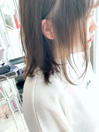 ミディアム カラー 白髪ぼかしハイライト 柳川拓哉のヘアスタイル