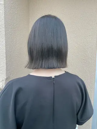 ショート カラー ブリーチなしで透け感 暖色カラーボブaoiのヘアスタイル