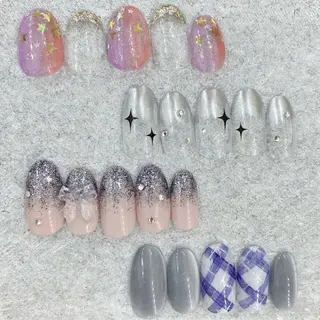 ネイル 艶/マグネット/網紅 /韓国/岩下りほのネイルデザイン