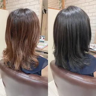 ミディアム カラー 清水 有実子のヘアスタイル
