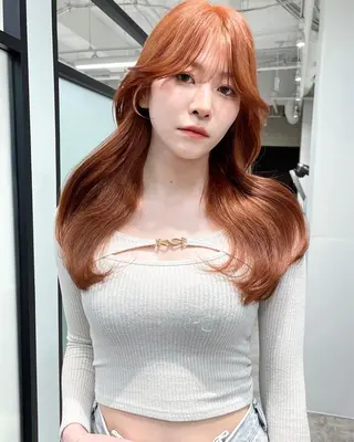 ロング 韓国レイヤーカット 髪質改善▫️水野有真のヘアスタイル