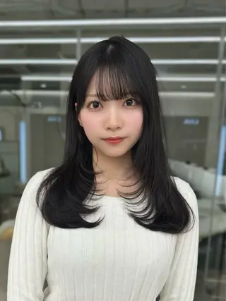 セミロング カラー COA GINZA 空也/前髪/顔まわりのヘアスタイル