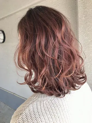 ミディアム カラー レイヤーカット匠 イソザキノリユキのヘアスタイル