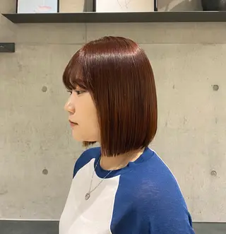 ショート カラー ヘアアレンジ ボブ艶モテカラー🫧 カリンのヘアスタイル