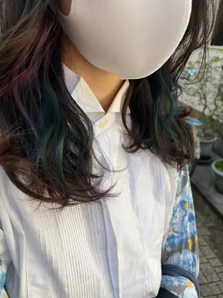 セミロング カラー 原宿サロン代表 デザインカラー伊藤卓のヘアスタイル
