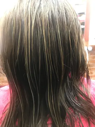 セミロング カラー 桧山 真のヘアスタイル