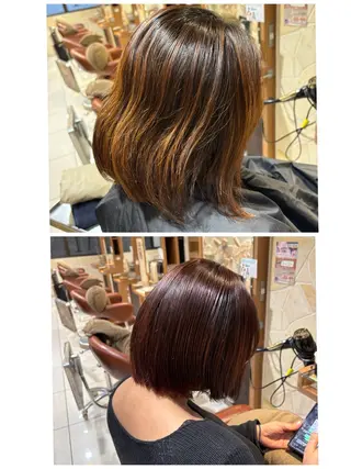 レイヤー/切りっぱな しボブ✨️みずか💜のヘアスタイル