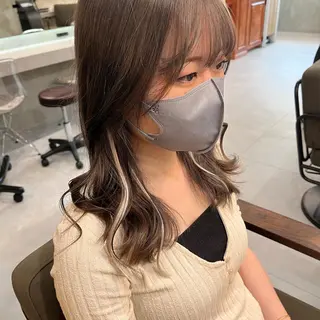 セミロング カラー ヘアアレンジ RIYA❤︎ Aujuaソムリエのヘアスタイル