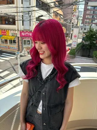 ロング カラー 羽エクステ/シール エクステ/横浜駅5分のヘアスタイル