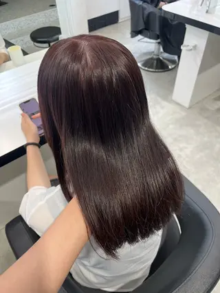 ミディアム カラー みう/仙台/暖色/ 艶髪/顔周りカット/のヘアスタイル