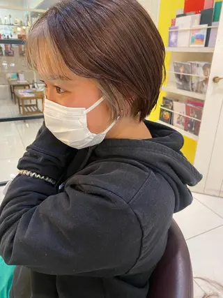 ショート カラー riho/ブリーチ/ デザインカラー/辻堂のヘアスタイル