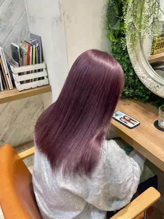 セミロング カラー 横浜パーマ🌐 暖色カラー🍒もえかのヘアスタイル