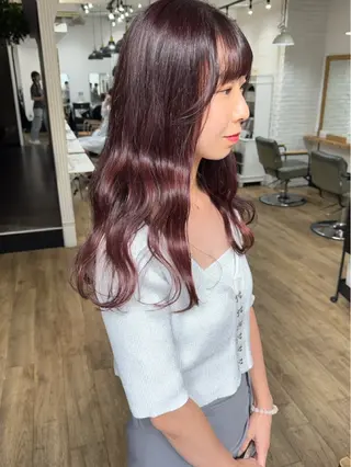 ロング カラー ヘアアレンジ あおい 🍒暖色カラーのヘアスタイル
