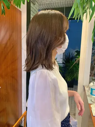 ショート カラー 柔らかブラウン/顔周 りレイヤー♡ユウシのヘアスタイル