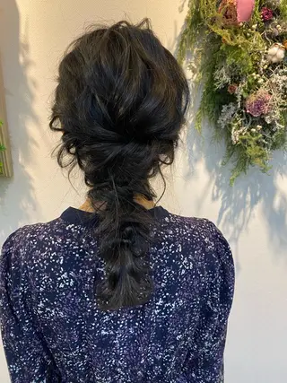 ロング ヘアアレンジ ブリーチなしベージュ /ヘアセット/ミユのヘアスタイル