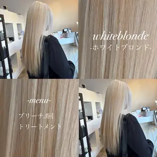 ロング 🎀ハイトーン/ 艶カラー/夕月🎀のヘアスタイル