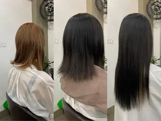 ミディアム プルエクステ界隈 ハイトーン/カツオ✨のヘアスタイル