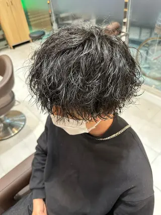 ミディアム パーマ メンズ 💈メンズ特化 美容師サキ💈のヘアスタイル