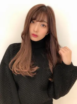 ロング カラー 店長/mao/ 前髪/顔周りカットのヘアスタイル