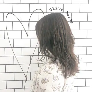 ミディアム カラー お洒落パーマ/ 艶カラー/michiのヘアスタイル