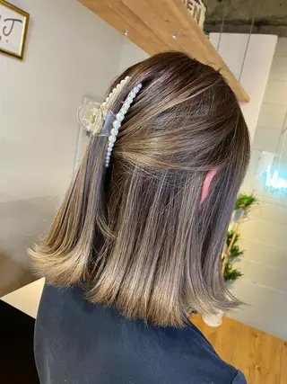 ミディアム カラー ヘアアレンジ 久米 治仁のヘアスタイル
