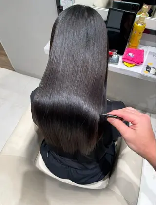 ロング パーマ k-twoたき✨艶感 カラー／美髪矯正のヘアスタイル