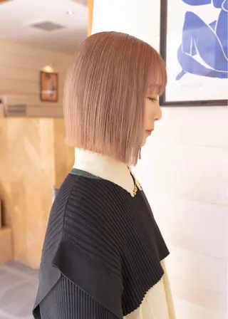 ショート カラー 【ボブ】縮毛矯正/ 船橋駅5分/鈴木杏美のヘアスタイル