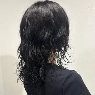 セミロング パーマ 髪質改善ストレート /暖色カラー🎀🪞のヘアスタイル