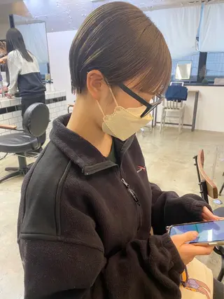 ショート 🌷ラベンダーピンク 顔まわり🌷ねいろのヘアスタイル