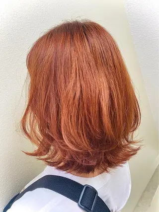 ミディアム カラー ヘアアレンジ メンズ キッズ マツエク・マツパ 女性専用サロン梅田 髪質改善カラーakiのヘアスタイル