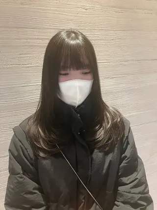 ロング サキ🤍ハイトーン 🩰くびれ巻きヘアのヘアスタイル