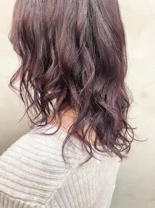 ミディアム カラー ヘアアレンジ 【ピンク/韓国ヘア/ ヘアセット】亜海のヘアスタイル