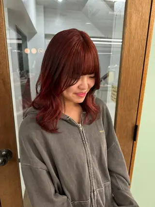 ミディアム カラー 優菜/ メンズパーマのヘアスタイル