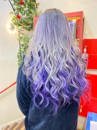 ロング ゆぴ☾‪/推しカラー /ハイトーンのヘアスタイル