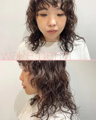 セミロング カラー パーマ ニュアンスヘア☆樋口 希世☆のヘアスタイル
