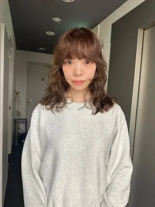 セミロング カラー パーマ ボブ/レイヤー/ケア パーマ/リュウタのヘアスタイル